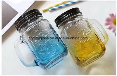 Glass Bottle Mason Jar for Beverage and Ice Cream 500ml