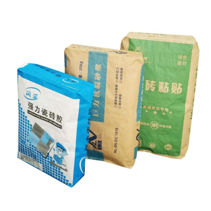 Customized Logo 25kg Construction Material Bag Kraft Paper Valve Cement Packaging Bag 50kg