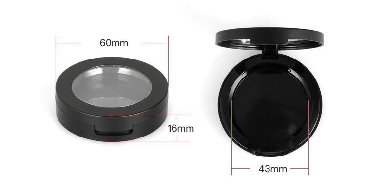 Manufacturer Custom 1 Hole Round Black Clear Plastic Eye Shadow Case Packaging with One Hole for Packaging