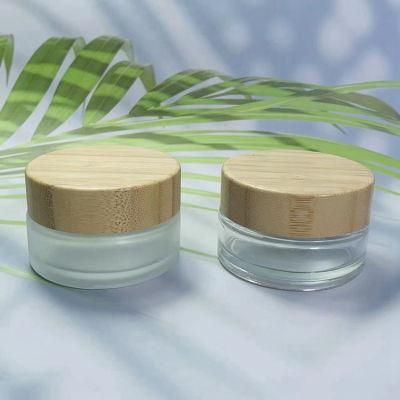 Bamboo Cap Round Bottle 50g 100g 200g Luxury Cosmetic Jar