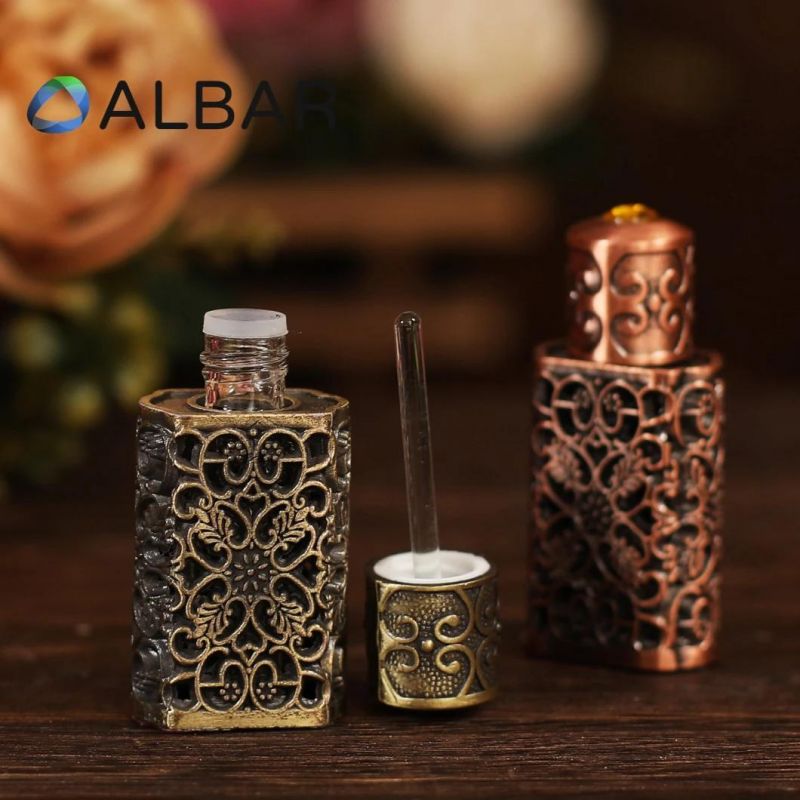 Hollow Glass Tube Attar Oud Tola Portable Perfume Bottles in Bronze Look