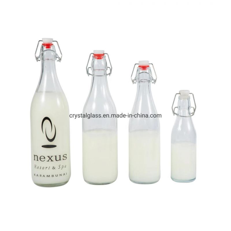 Empty Clear/Frosted Glass Water Bottle with Private Label