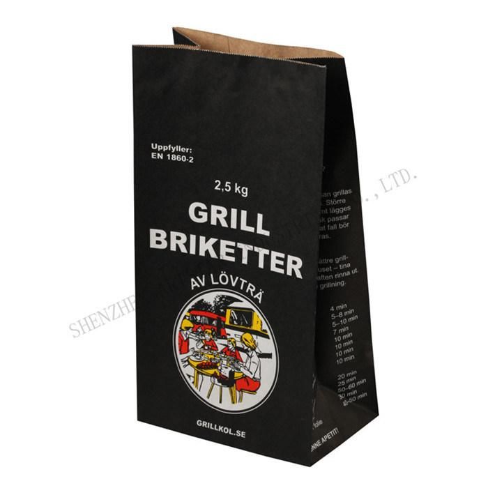 Wholesale Custom Logo Printing Double Layer Recycled Reusable Food Take Away Grocery Party Gift Kraft Paper Bag Without Handles