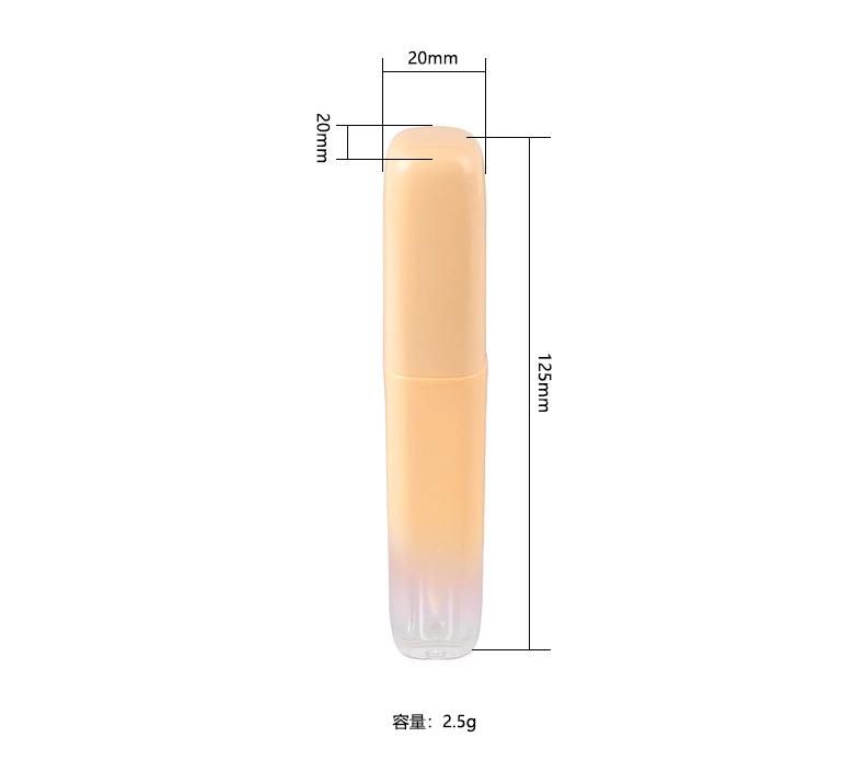 2021 Lip Gloss Tubes Packaging 2.5ml Gradient Nude Lip Gloss Tube Empty Plastic Packaging Lip Gloss Cute Container