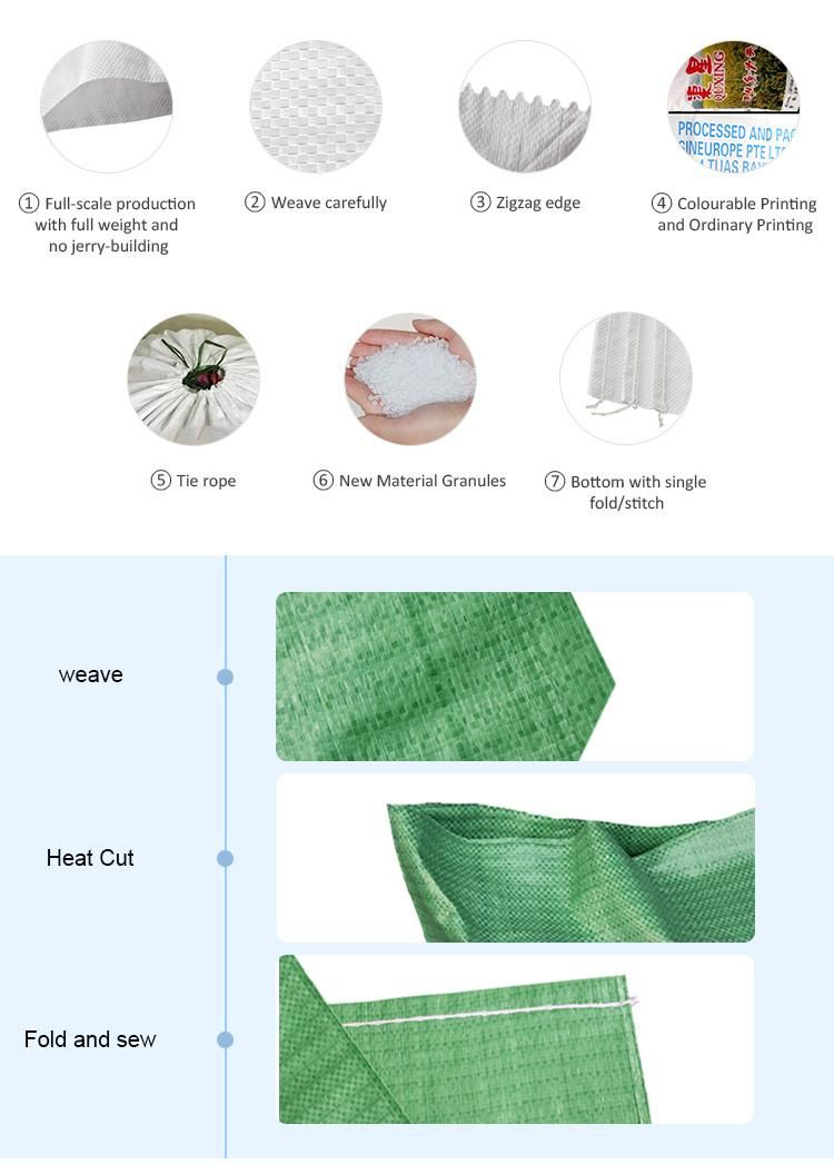 China Manufacturer Plastic Laminated 25kg 50kg Sack Polypropylene Woven Packing Bag Sacks of Feed Rice