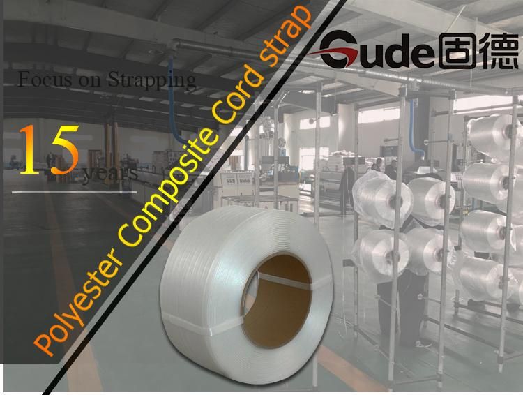 19mm 608kg Breaking Strength 700 Meters Polyester Composite Cord Strapping