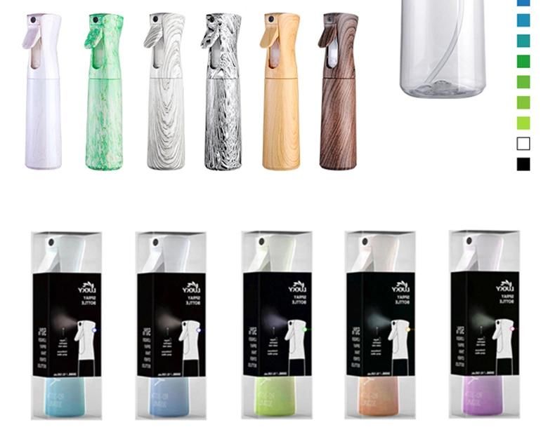 Factory Direct Sales Bamboo Cosmetic Packaging Plastic Misty Sprayer Continuous Spray Bottle