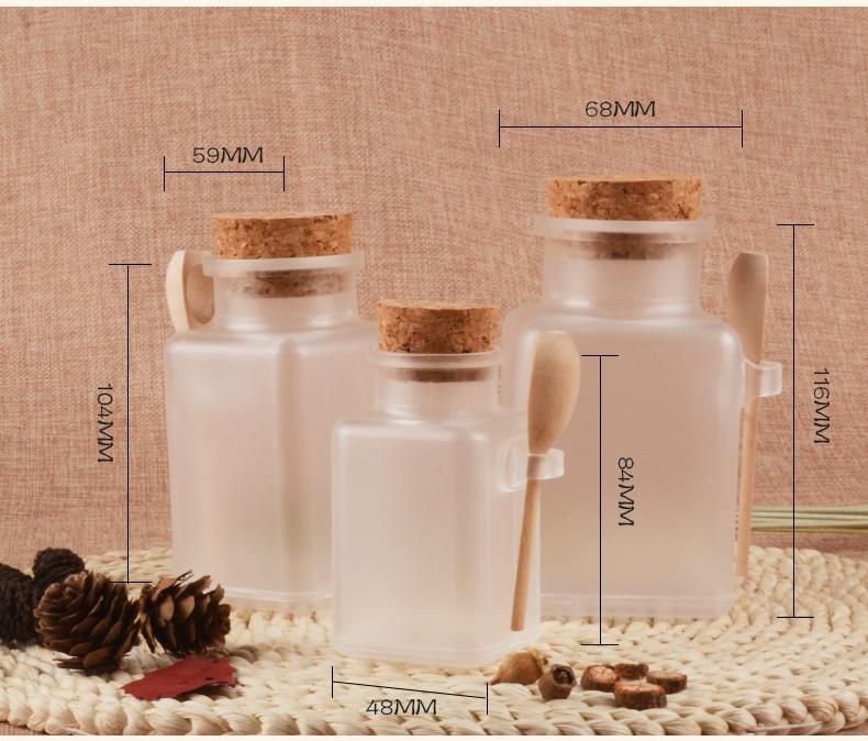 Plastic Container 100g ABS Square Bath Salt Bottle