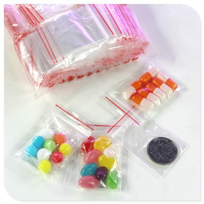 Wholesale Transparent Custom Zipper Bag Food Packaging with Red Line on The Lip