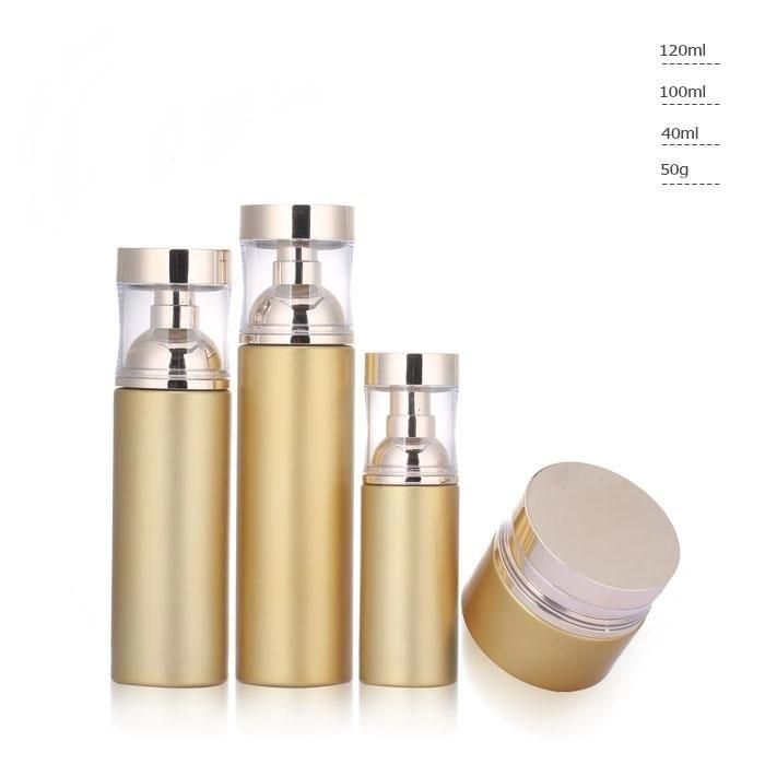 Ll10 Manufacturer Frosted Cream Jar Cosmetic Pump Glass Bottle Set with Water Printing Cap Have Stock