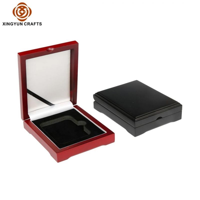 Professional Leatherette Coin Collection Box Customized Wood Medal Packaging Box