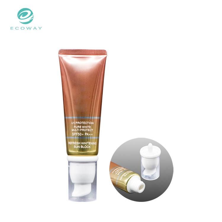 Sunscreen Lotion Cream Container Cosmetic Tube with Airless Pump Packaging