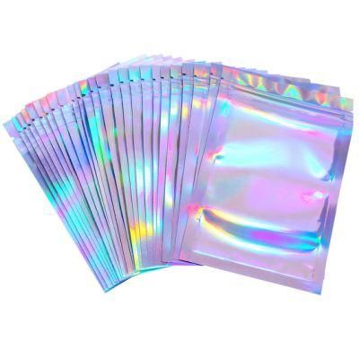 Food Candy Sachet Smell Proof Pouch Custom Printed Ziplock Holographic Hologram Foil 3.5 Edible Mylar Bag