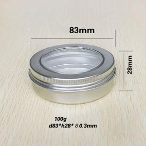 100g Aluminum Tin Cans with Window Screw Lid for Hair Wax