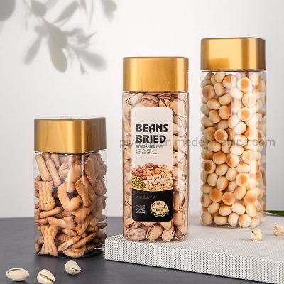 545ml Square Pet Plastic Food Bottles with Caps for Nuts Foods Snacks Packing