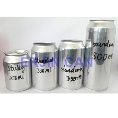 Erjin 150ml 185ml 200ml 269ml 310ml 330ml 355ml 12oz 375ml 473ml 16oz 500ml Cheap Empty Beer Use Sleek Standard