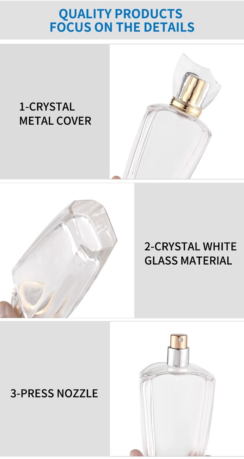 Empty Various Perfume Bottle Pump Collar with Coating Printing Hot Stamping Perfume Bottle Glass Perfume Bottle Cap Factory
