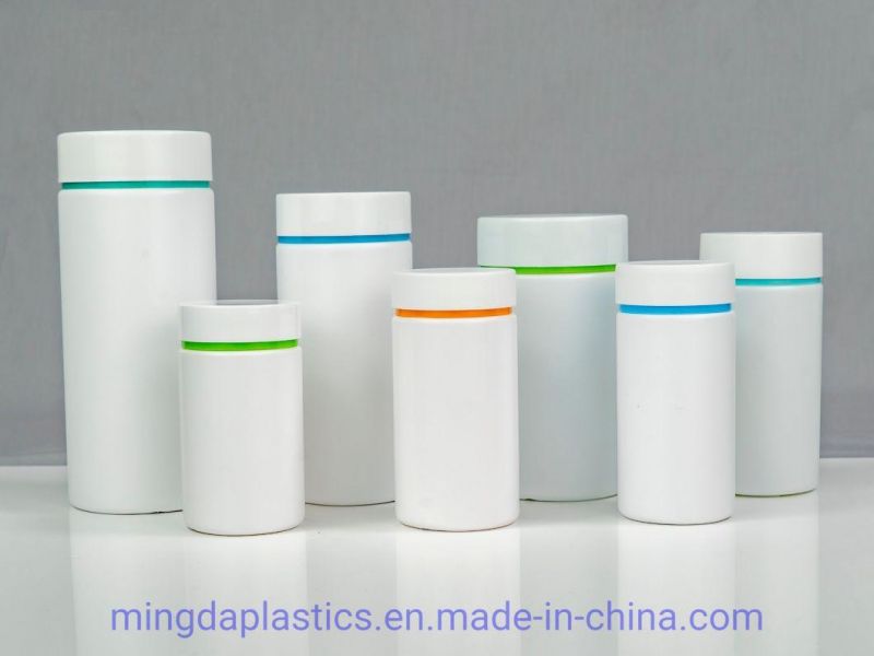 Pet 250ml Plastic Products Packaging Empty Bottle with Double Cap Straight Side for Medicine/Vitamin/Capsule/Softgel