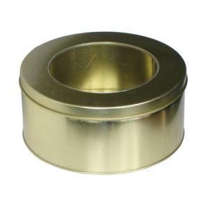 Golden Round Tin Box with Window-Nc2267L