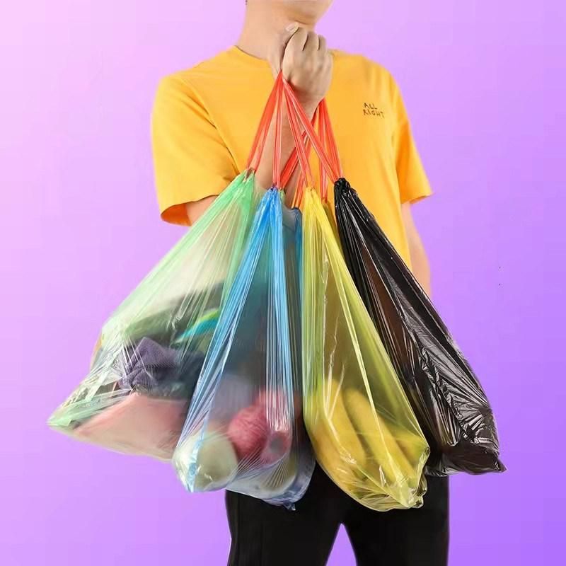 Factory Price Blue High Quality Garbage Bag with Drawstring Colorful Recycled PE