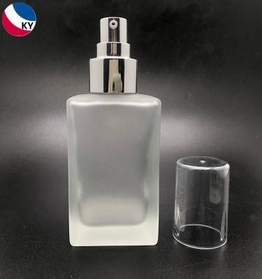 Luxury 4oz Square Pump Glass Bottle for Body Oil