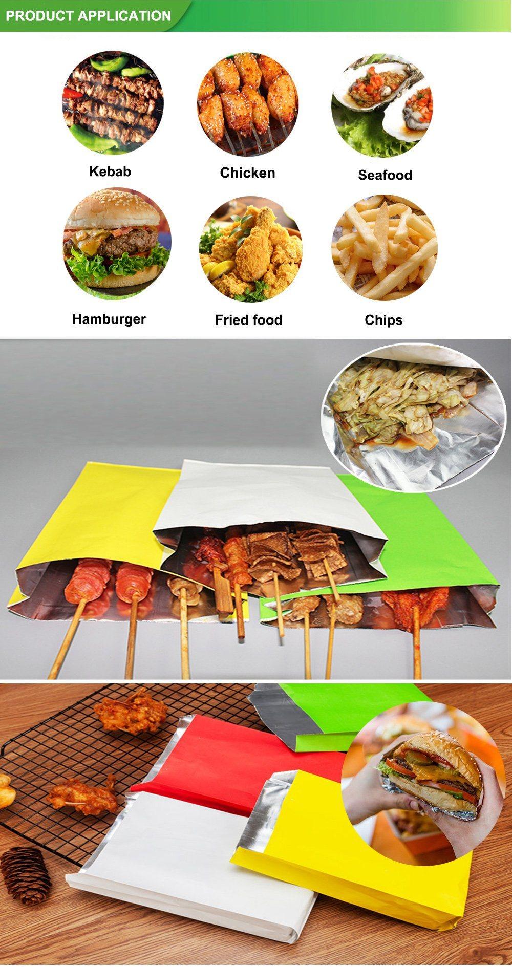 Burgers Paper Food Delivery Foil Hotdog Bag Supplier