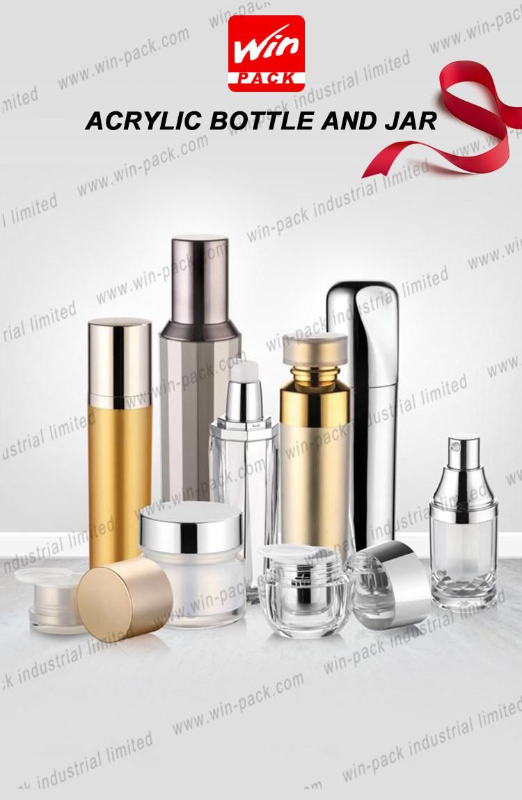 Hot Sale Beauty Empty Red Acrylic Plastic Containers Packaging Bottle 30ml 50ml 80ml 120ml