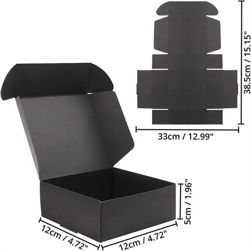 Black Square Presentation Kraft Gift Boxes