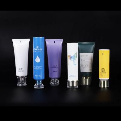 White PE Plastic Cosmetic Printing Tube with Flip Top Cover Cosmetic Tube