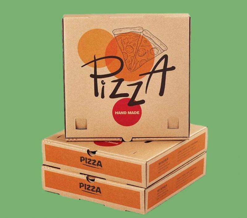 Custom Printed Packing Carton Food Grade Recycled Kraft Paper Pizza