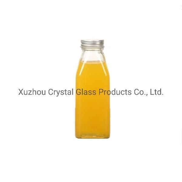 Factory Supply Fruit Juice Glass Bottles with Metal Lid