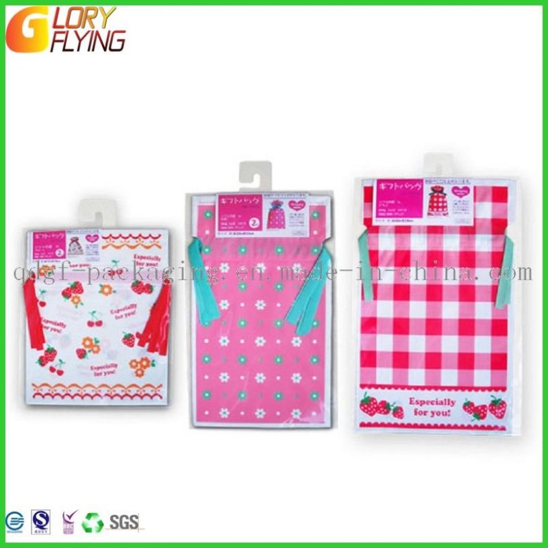 Gift Bag Plastic Die Cut Handle Bag with Paper Card/ Plastic Packing