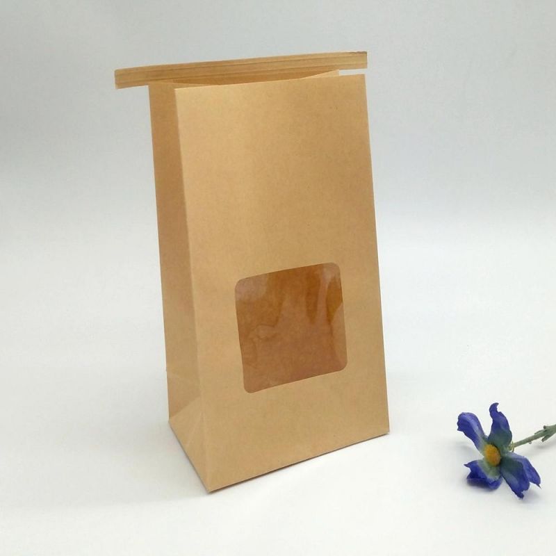 Wholesale Candy Biscuit Paper Bag with Tin Tie and Window