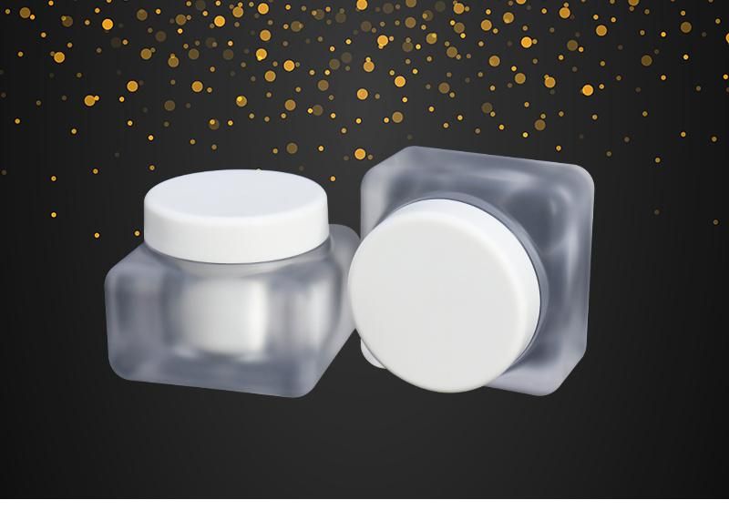 50g Wholesale Square PS Plastic Double Wall Cosmetic Cream Jar