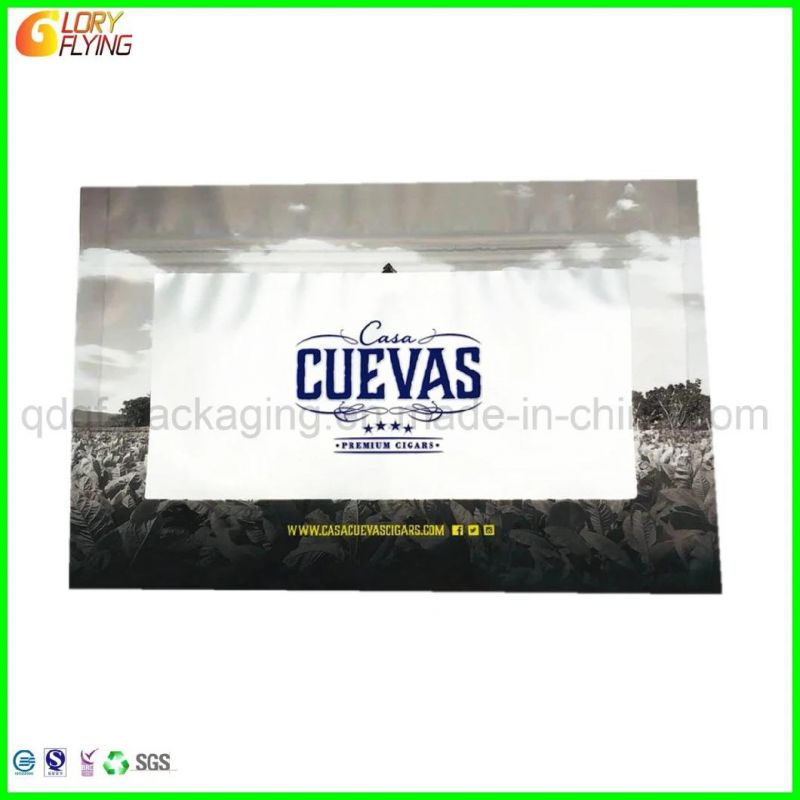 Stand up Tobacco Plastic Bag with Zipper Food Grade Packaging for Cigar Printed Zip Lock Laminated Pouch Kraft Paper Flexible Plastic Packing Factory From China