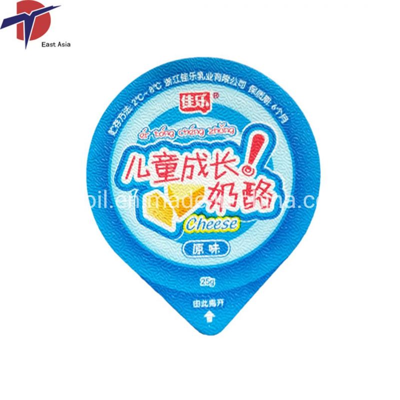 Printed Embossed Die Cut Aluminum Foil Lids Coated PP Films