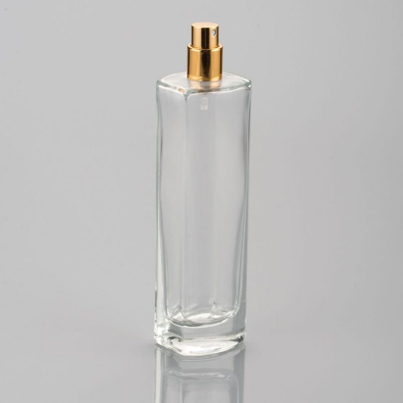 Clear Custom Luxury Empty Glass Perfume Bottle with Shiny Cap