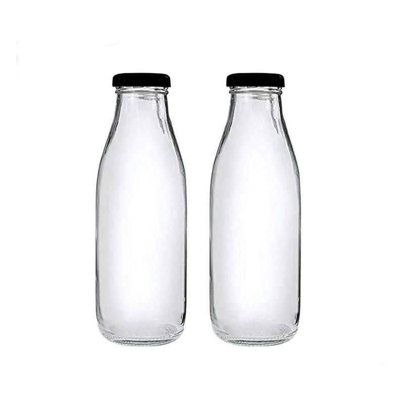 Wholesale 200ml 250ml 500ml 1000ml Transparent Empty Fresh Dariy Milk Bottle Glass