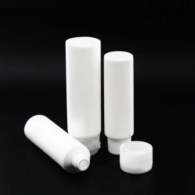 Empty Soft White Facial Cleanserhand Cream Plastic Cosmetic Tube with Bamboo Cover