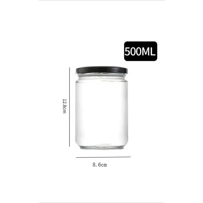 Factory 16 Oz Round Kitchen Food Pickles Glass Jar for Packaging