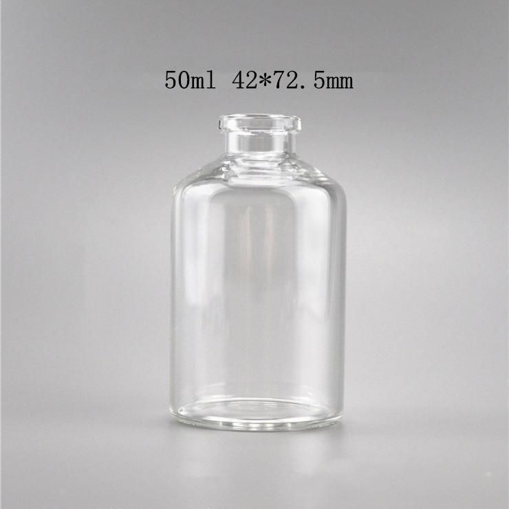 20mm 5ml -50ml Amber or Clear Tubular Glass Bottle Vial for Medical or Cosmetic with Rubber Stopper