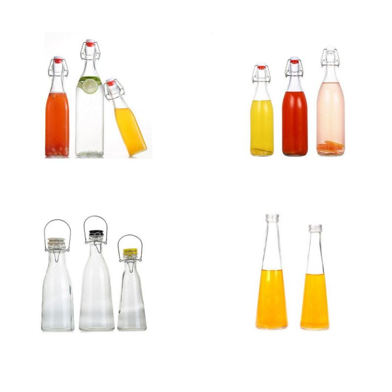 Swing Flip Top 750ml Round Kombucha Beverage Milk Juice Glass Bottles