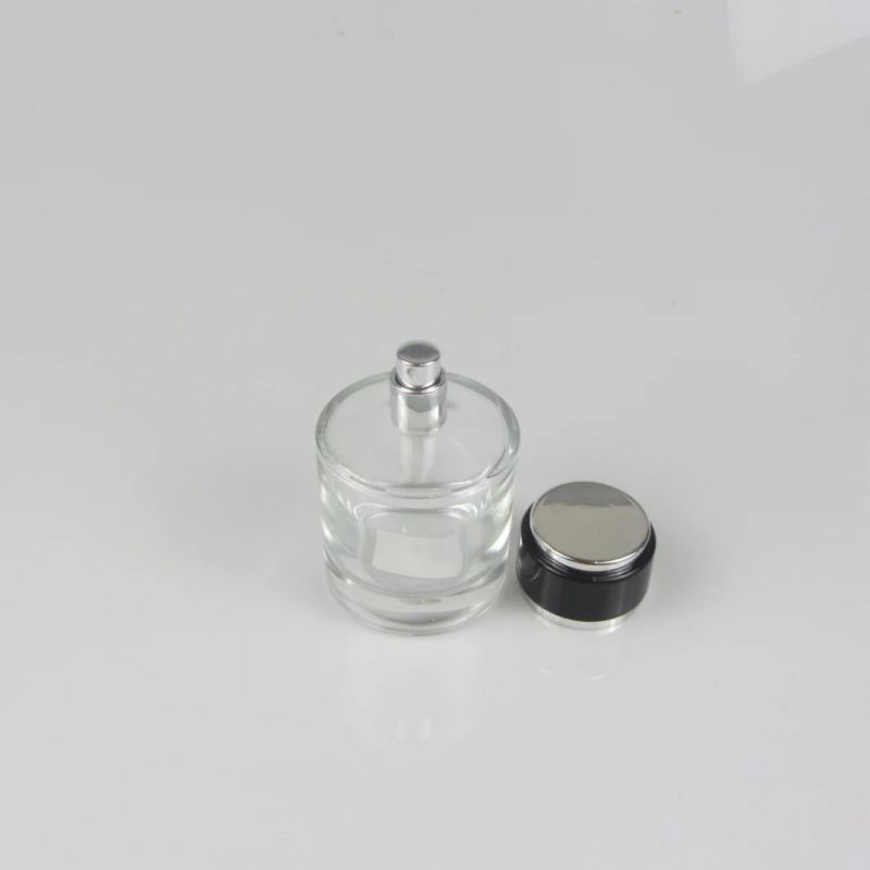 100ml Glass Empty Round Perfume Bottle with Black Cap