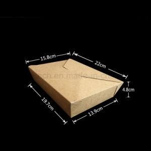 Disposable Fast Food Take Away Kraft Brown Fold Paper Box