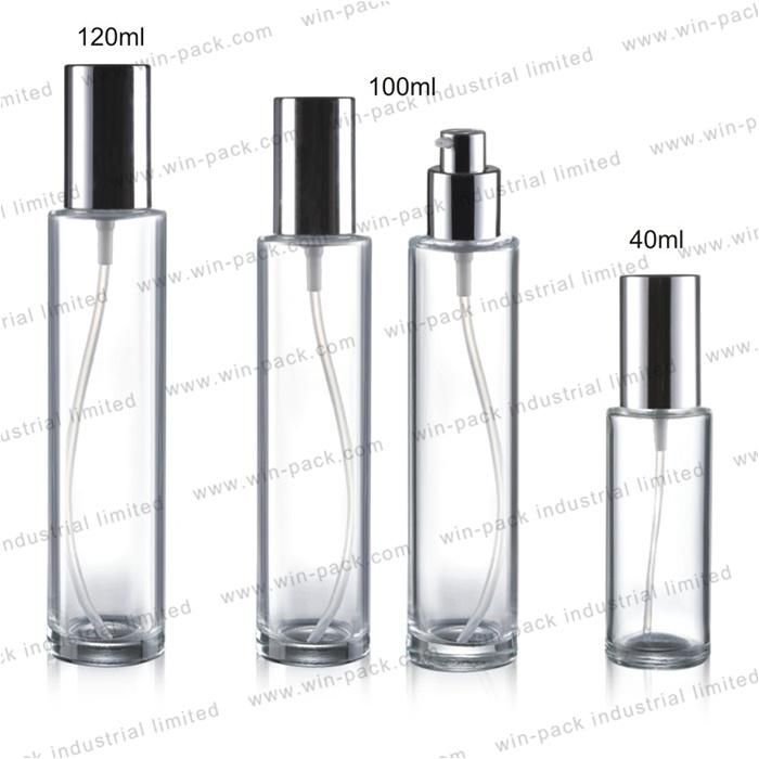 Thick Bottom Clear Squeeze Glass Lotion Bottle Cosmetic Packing