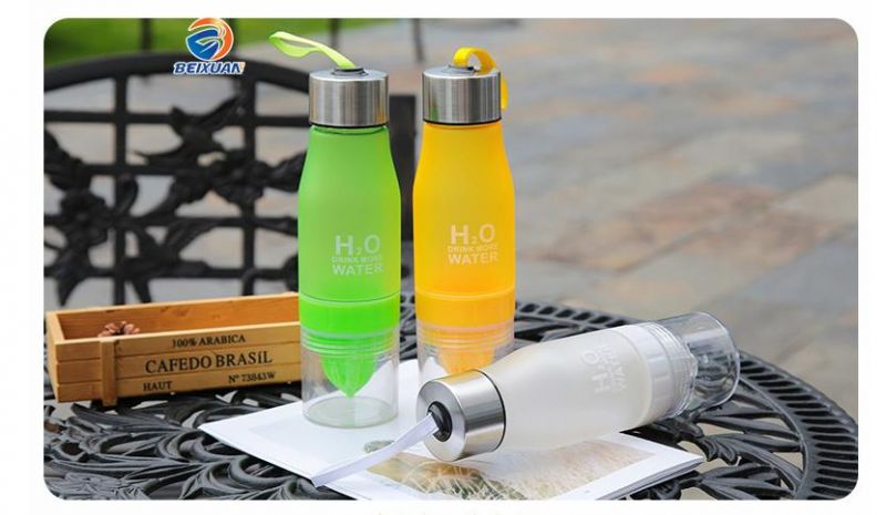 New H2O Drinking Bottle, Hot Sale Plastic Lemon Bottle