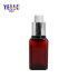 Hot Selling Small PETG Cosmetic Packaging 50ml Square Red Lotion and Serum Bottle