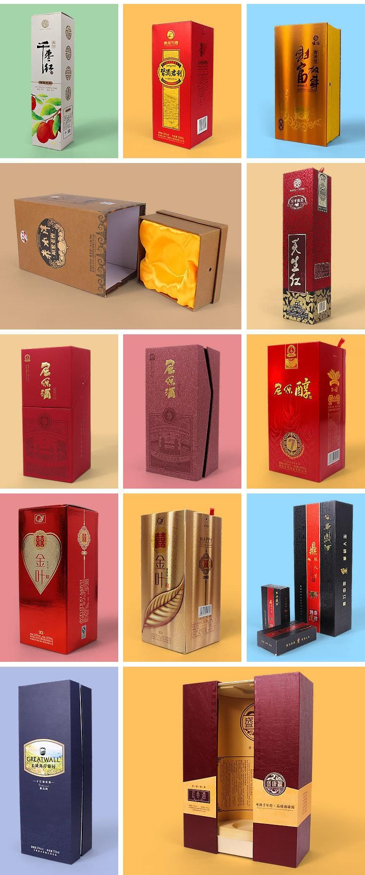 Firstsail China Manufacturer Bulk Custom Printed Lid and Base Paper Box 2 Wine Bottle Gift Boxes
