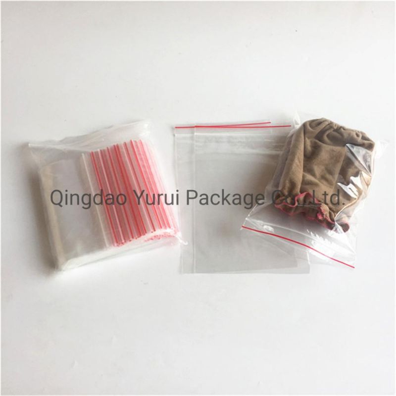 LDPE Transparent Clear Ziplock Zipper Bags PE Plastic Zip Lock Bag