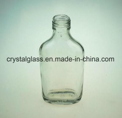 Empty Flat Liquor Glass Spirit Bottle Alcohol Bottles with Screw Lids
